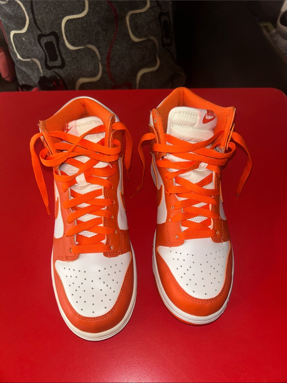 Nike Women's High-Top Sneakers in Orange and White